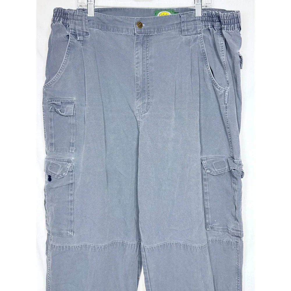 Cabela's Mens Carpenter Pants 42 Reg Blue Double Knee Vintage Workwear Cargo